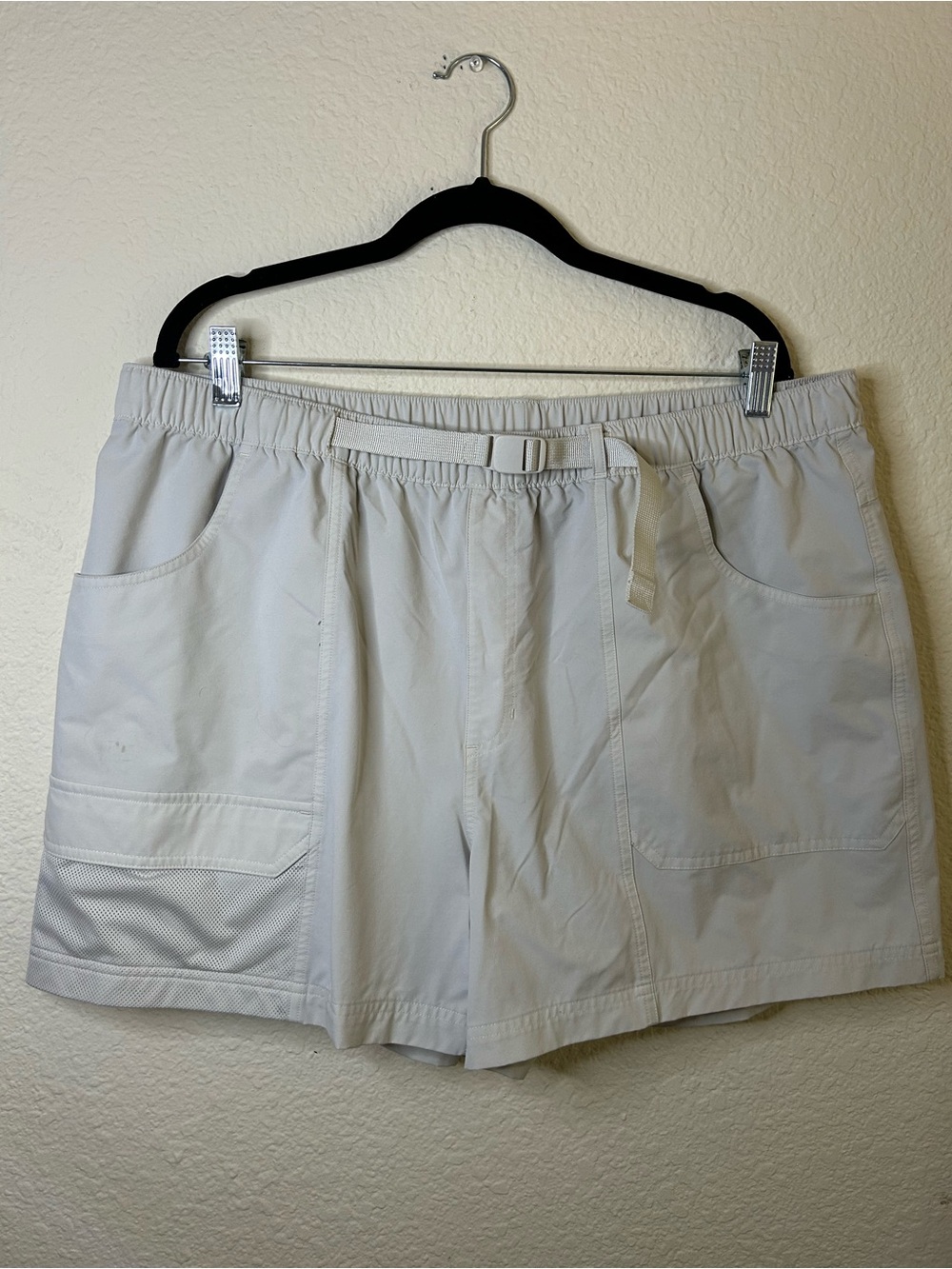 Avia Womens Plus Size Casual Drawstring Active Shorts Beige Gym Hiking Camp Lake